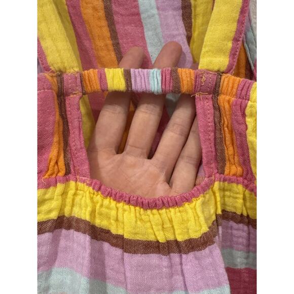 Cat & Jack Striped Gauzy Dress Girls Size 5T Multicolor Colorful Pockets Bright - Picture 7 of 9
